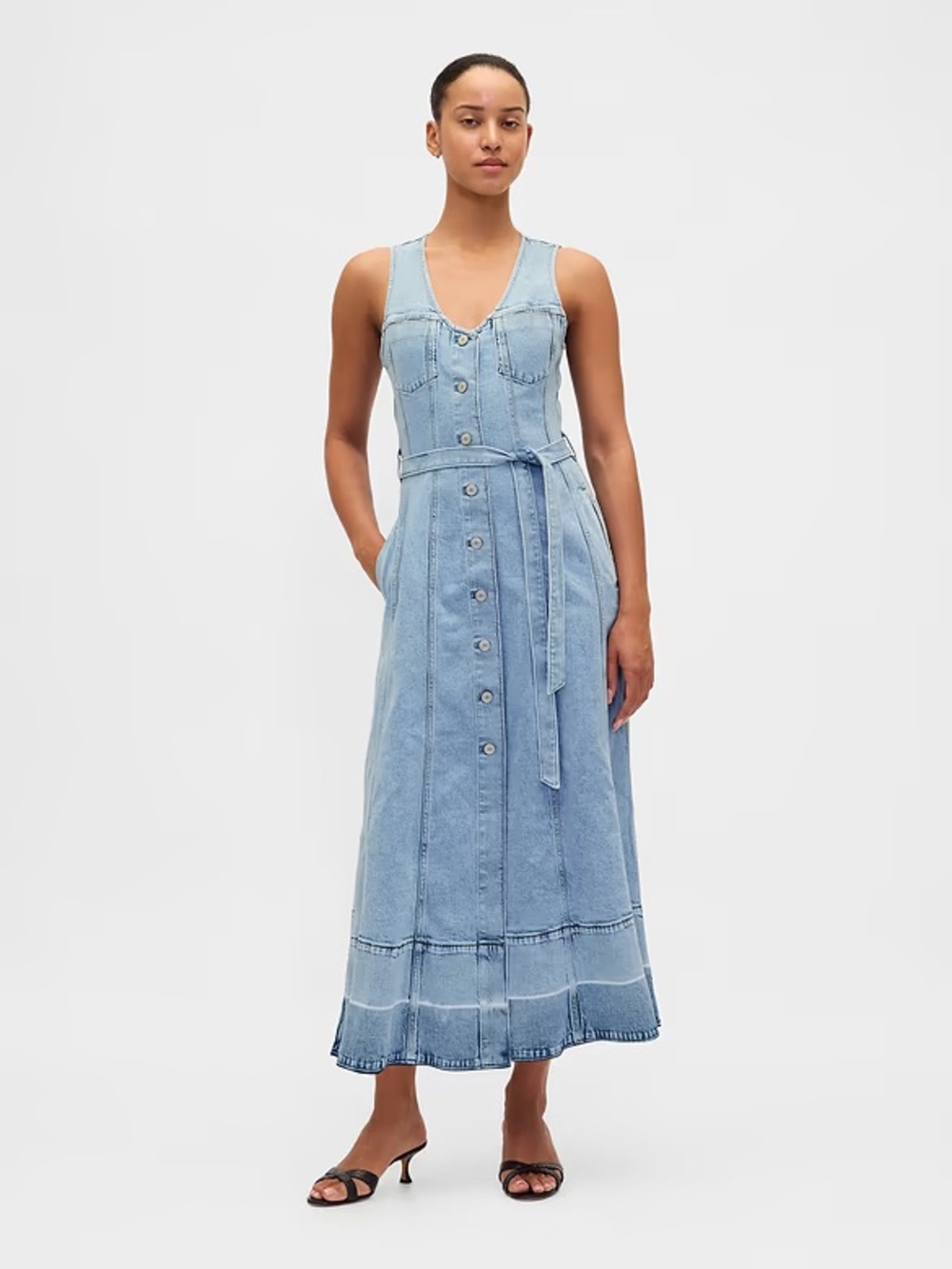 GAP-Denim Button-Front Maxi Dress- New With Tags On